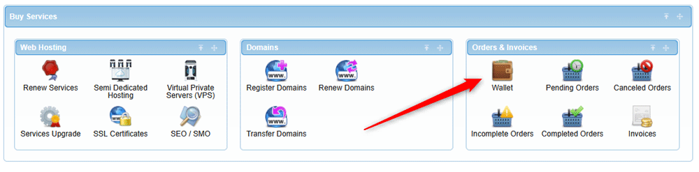 Head to Wallet to check your AwardSpace auto renewal services