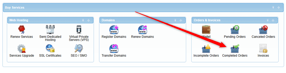Head to Orders & Invoices to check your completed orders with AwardSpace