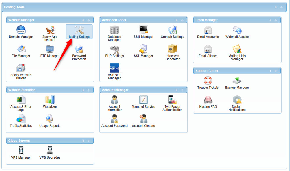 To check your hosting limits, head to the Hosting Settings via the AwardSpace hosting panel