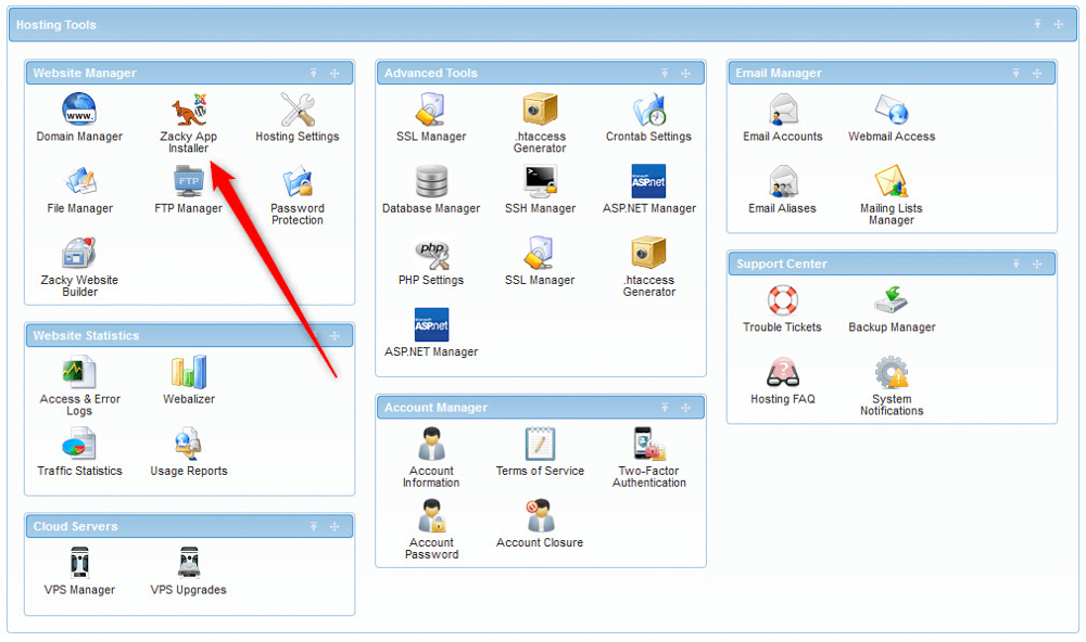 To install Grav, go to File Manager in the AwardSpace hosting panel