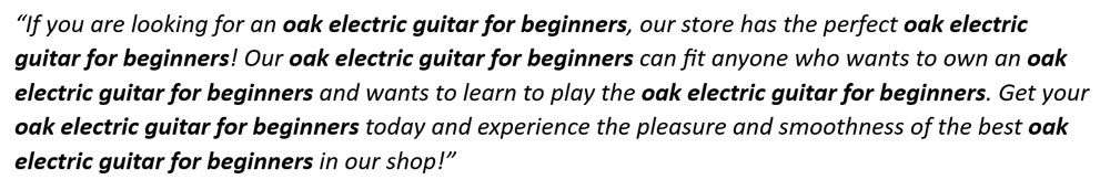 Example of what is keyword stuffing in SEO