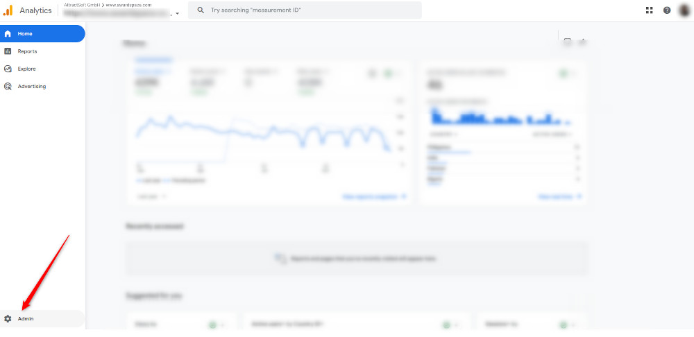 Acces your Google Analytics 4 admin page