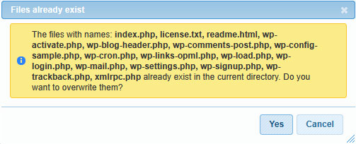 Overwrite the duplicate files for WordPress