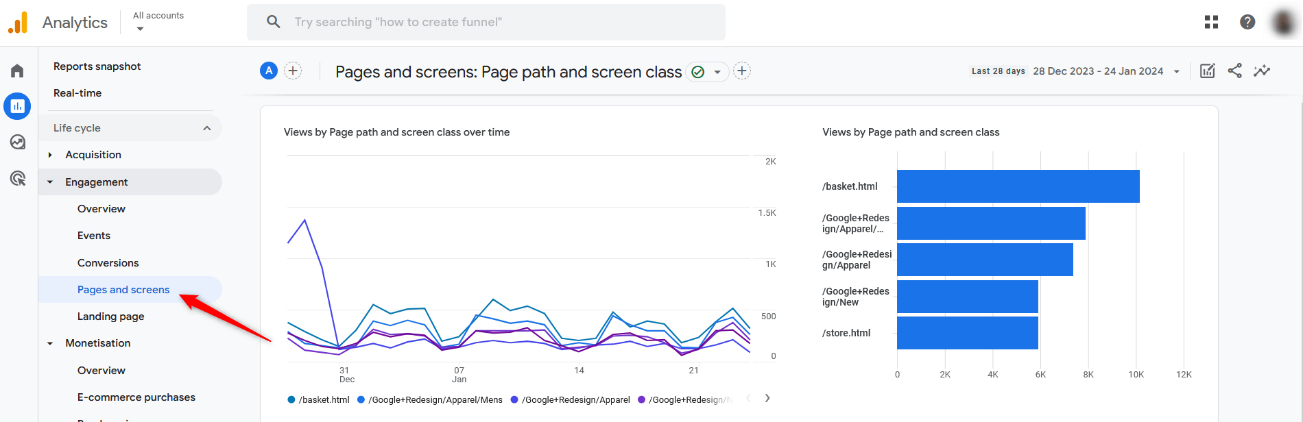How to Navigate Google Analytics 4 Pages and Screens