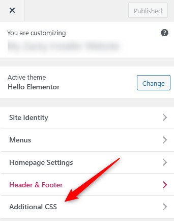 Create scroll-over interactive elements in WordPress and open the additional CSS menu