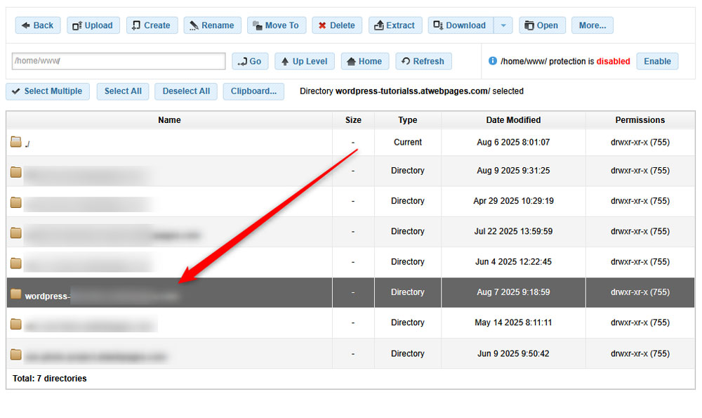 open your website's root folder