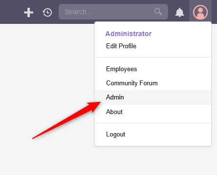 Admin Menu in SuiteCRM
