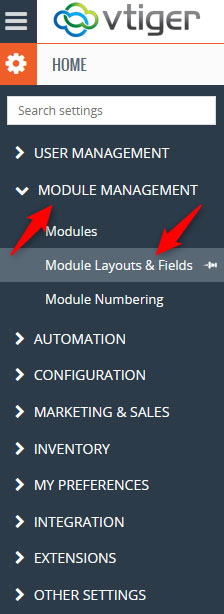Head to Layouts & Fields