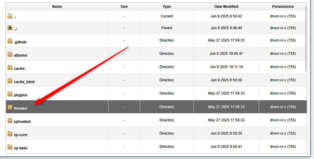 Zenphoto themes directory