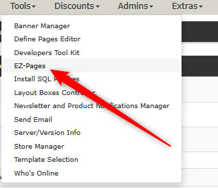 Open the EZ pages in Zen Cart to edit your main menu