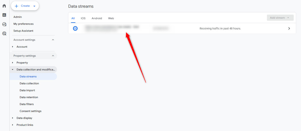 Select a Google Analytics 4 property