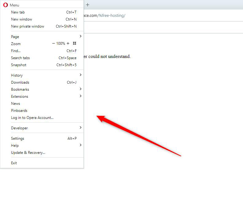 400 Error Code Opera Browser Menu Options