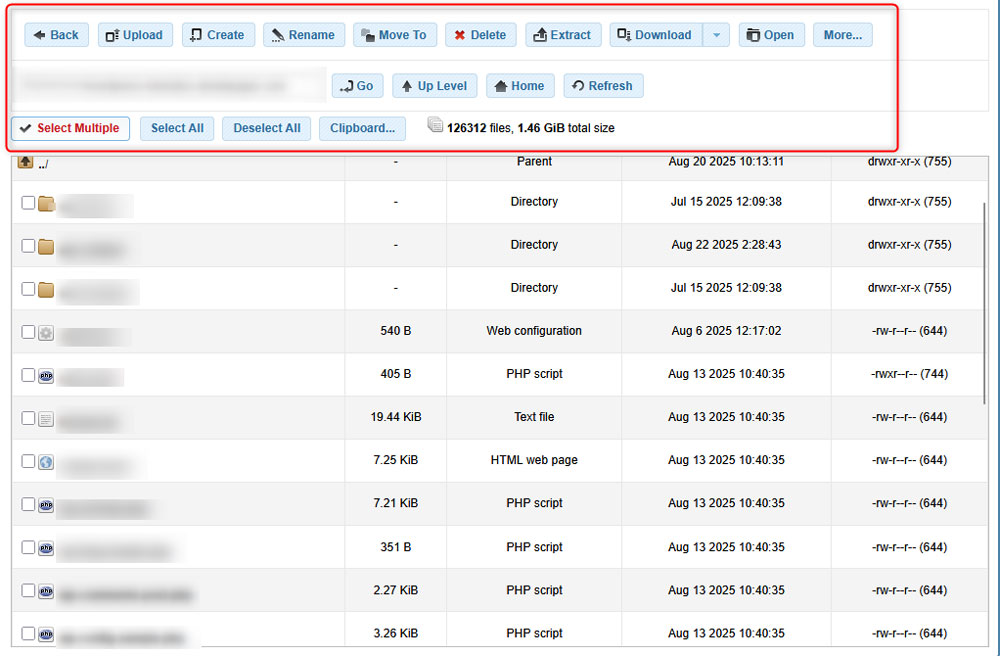 File Manager Set of Management Tools