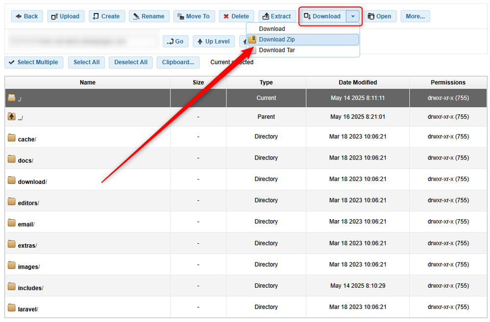 Download selected files as a ZIP file