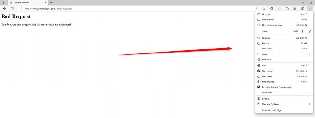 Error Code 400 Internet Explorer Options List