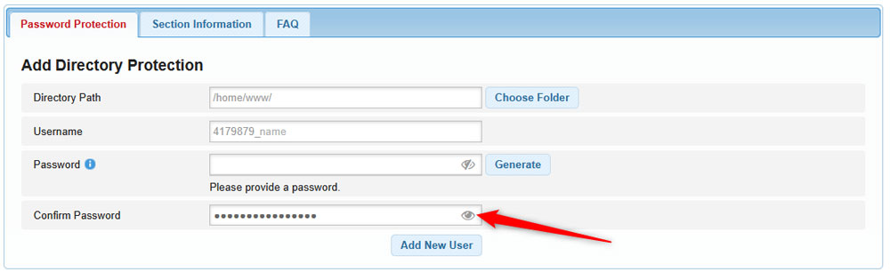 Confirm the password you just selected