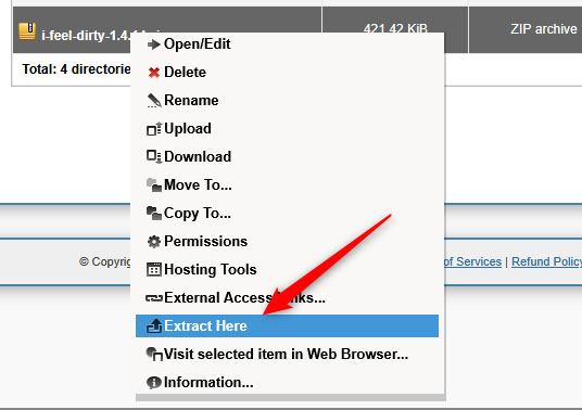 Extract the Zip file within your root directory
