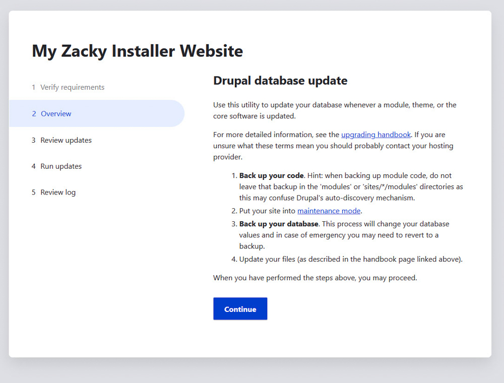 Drupal Website Database Updates
