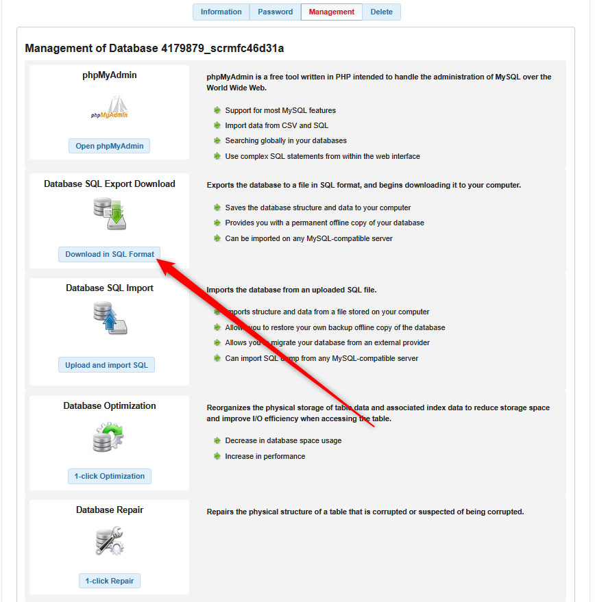 Download SQL Database file