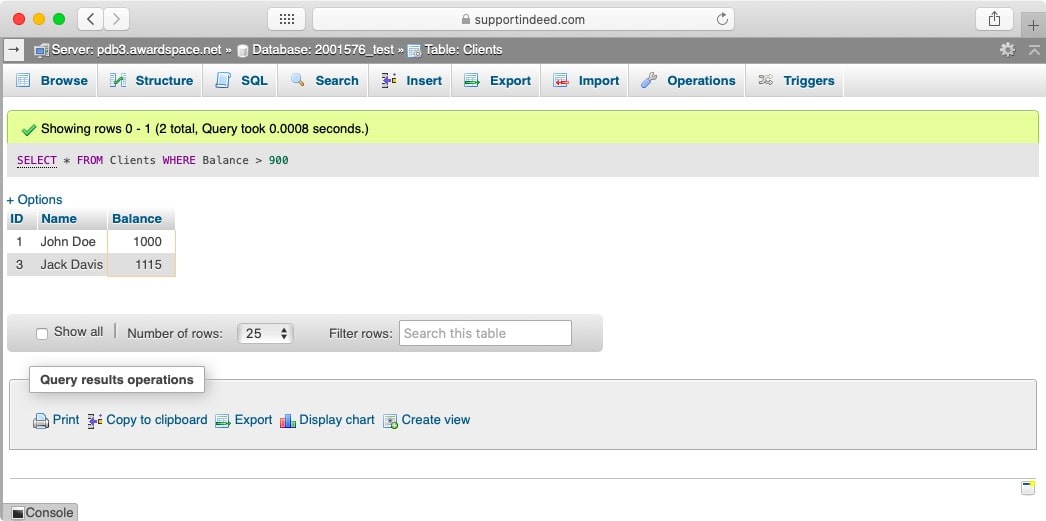 The database is able to return multiple records at the same time.