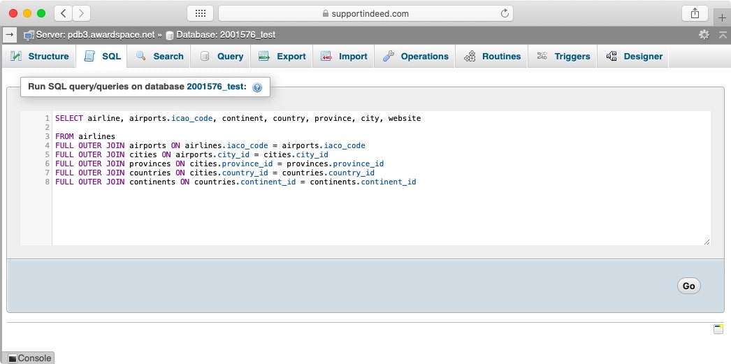 SQL is the main programming language used to interact with relational databases.