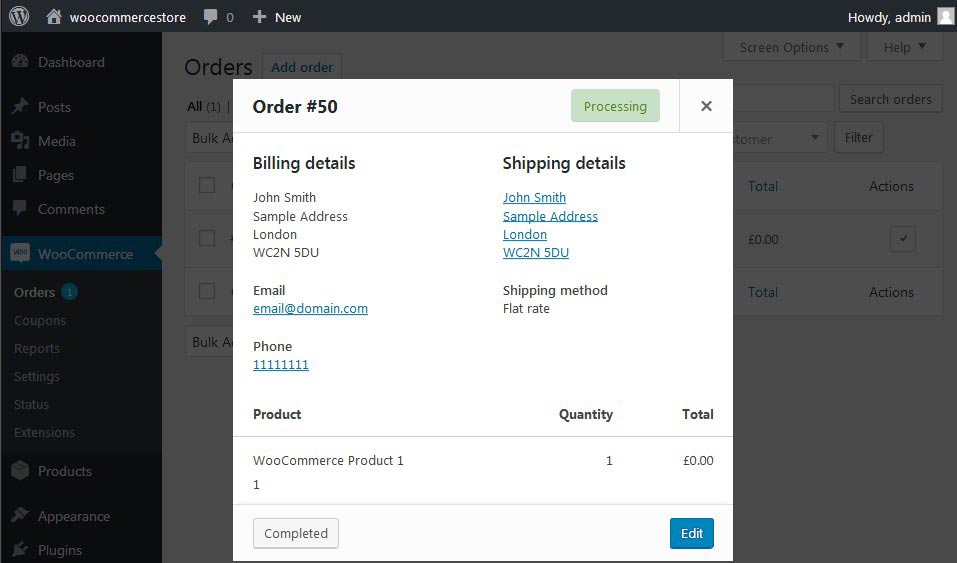 WooCommerce Order Preview