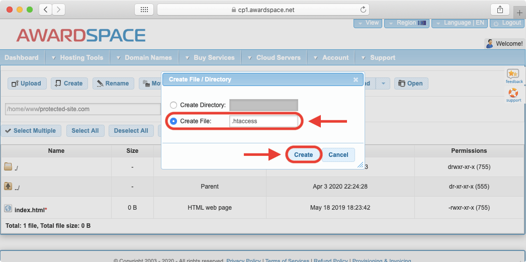 Make sure that you name your file .htaccess. If you give it any other name, then the web server will completely ignore its directives.