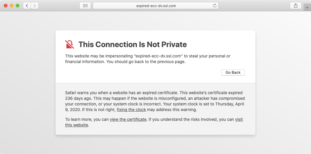 A warning message advising visitors to go back is not something that you want on your website.