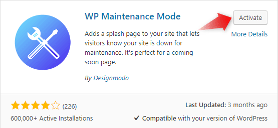 put a wordpress site into maintenance mode 2