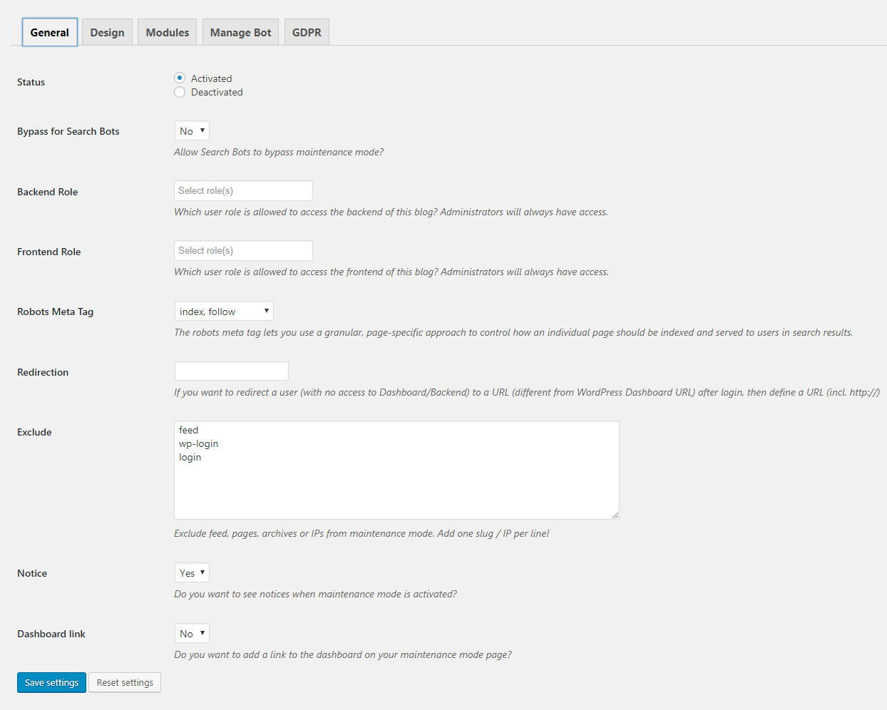 put a wordpress site into maintenance mode 5