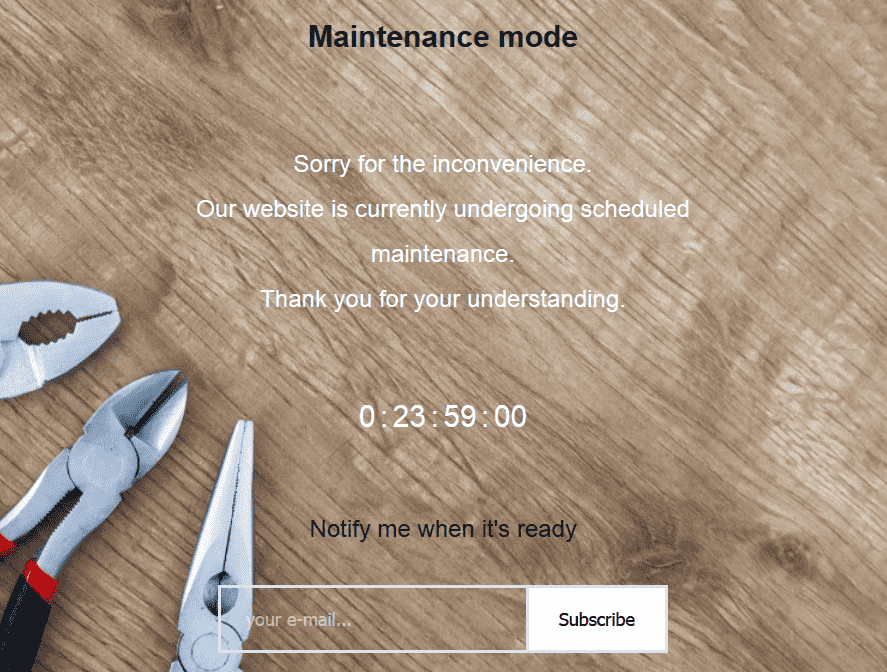 put a wordpress site into maintenance mode 9